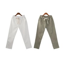 [RΘA] 리넨바지 간절기부터 여름까지 착용가능한 여성팬츠 밴딩 편한 패션 데일리 고무줄 캐주얼 캐주얼밴 배기 ▷_β5243Ea