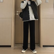 아라니 와이드 레그 팬츠 여성 가을 겨울 빅사이즈 바지 캐주얼 스트레이트 코듀로이 팬츠