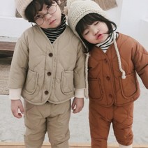 곽씨네슈퍼 귀염뽀짝 어린이 아동 아기 깔깔이 누빔 상하 세트