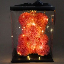 결혼기념일 1주년 선물 곰돌이꽃 장미 곰돌이 a07, 단일사이즈, 40cm 프린세스 핑크 클래식 선물 상자