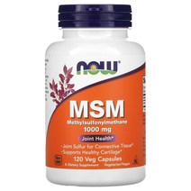 NOW Foods Methylsulfonylmethane 나우 푸드 MSM 식이유황 1000 mg 120캡슐 3 팩