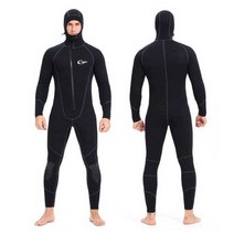 위장 다이빙 스노우 쿨링 수트 후드형 5mm, 5mm검정색L(60-70kg)