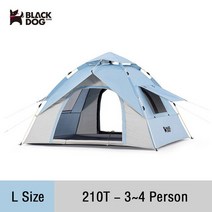 백패킹텐트 동계 소형 네이처하이크 Blackdog 자동 텐트 3 4 인 캠핑 배낭 여행 원터치 초경량 겨울 낚시, 02 blue L