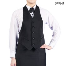 여성 무등판 조끼 목찍찍이형 서빙 딜러 레스토랑 호텔 유니폼