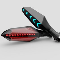 기타오토바이부품 오토바이 개조 부속품 led수퍼라이트 흐르는물 지평선 스쿠터 12V코너 방향 램프, T03-양면 흐르는물 램프 레드