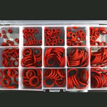 실리콘 오링 고무링 내열 마모 225P 세트, O링 255PCS 적색