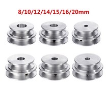 벨트 풀리 타이밍 알루미늄 합금 이중 홈 풀리 휠 모터 샤프트용 고정 보어 풀리 벨트, 14mm, 04 14mm
