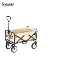 tpner 캠핑 접이식 카트, 베이지색, 5인치 고무바퀴, 1개