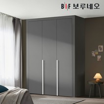 보루네오 10cm 링고 여닫이 작은방 붙박이장 5자 6자 7자, 그레이 다크그레이 10cm