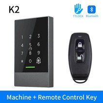 rfid nfc 복사기 태그 리더기 스티커 도어락 휴대용 카드 TTlock 스마트 폰 앱 제어 문 출입 시스템 지문, 05 K2 and remote key