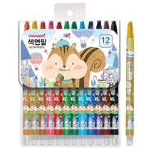 (모나미) 모니주 12색 샤프식 색연필 1세트 돌돌이, 남아용