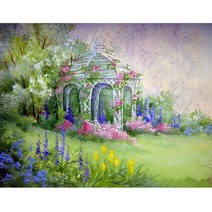 LR DIY 5D 다이아몬드 페인팅 빌라 풍경 전체 라운드 수지 모자이크 자수 그림 라인 석 홈 인테리어 선물 B, 색상 8 - 30*40cm