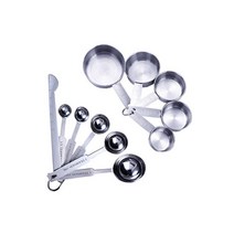 측정 컵 쌓기 가능 주방 측정 스푼 세트 스테인레스 스틸 스푼 가정용 측정 컵과 스푼 세트, 11pcs 측정 컵