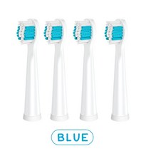 구강세정기 전동 칫솔용 교체 칫솔 헤드 8 개/4 개 듀얼 클린 부드러운 브러시, [02] Blue 4pcs