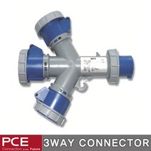 PCE 유럽형 산업용 소켓 플러그 400V 32A 5P IP67 방수형, 3252-6 직선형 판넬 소켓