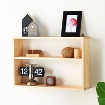 [WINZI_마켓] 오븐렌지대 소품선반 아크릴정리함 그릇장 주방수납선반 원목오픈장, ▩▷_ 원목 2단 가로벽선반 아크릴정리 발코니선반, ∵본상품∵