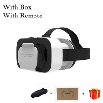 VR 헤드셋 vr 안경 컴퓨터 트래커 총 shinecon 3d 가상 현실 viar 고글 장치 스마트 헬멧 렌즈 휴대 전화 모바일 스마트 폰 뷰어, 리모콘이 있는 상자 포함