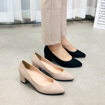 비비오 작은발 빅사이즈 스틸레토 미들힐 펌프스 유니화 면접구두 (215mm-270mm)
