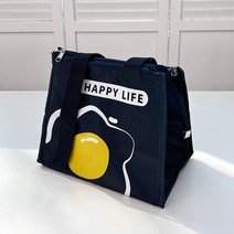 망고스테이션 도시락가방 런치백 직장인도시락가방 보온보냉, 일러스트 - 네이비