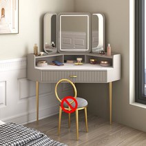 메이크업 코너 화장대 서랍 수납장 정리함 보관함 거울 드레스룸 틈새 공간활용 좁은 서랍장, 0.9m 그레이더블화장대