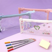 아이디몬 PVC 투명 파우치, 올리브