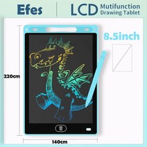 드로잉패드 웹툰그리기패드 그림용태블릿 Efes 전자 드로잉 보드 장난감 어린이 교육용 그림 LCD 스크린, 한개옵션1, 08 Light Blue-8.5-Color