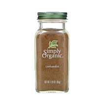 심플리 오가닉 고수 씨앗 파우더 Coriander 2.29oz(65 g), 65g, 1개