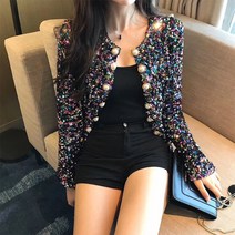 멀티컬러 스팽글자켓 의류 반짝이자켓 무대의상