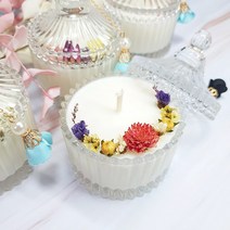 루셀리아 드라이플라워 미니 메리고라운드 소이캔들 90ml, 1개, 무향-면심지