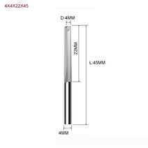 CNC조각기 각인기1개 3.175mm 4mm 6mm 8mm 2 개의 플루트 스트레이트 슬롯 엔드 밀링 커터 목재 CNC 조각, 20 4X4X22X45