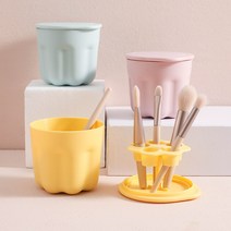 MJ21 메이크업 브러쉬 세척 클리너 & 건조대 2in1, 옐로