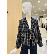 [케네스레이디] (E420) 트위드 체크 일자핏 크롭 쟈켓 (EVJKLJ9800-1)
