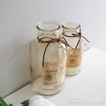 디퓨저 조화 장식 소품 빈티지 라벨 투명 유리병 대형