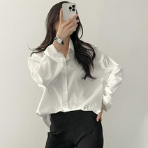 여성용 오버핏 내츄럴 파스텔 셔츠 4color