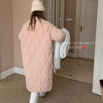패딩 조끼 경량 여성용 뜨게 모자 다운 재킷 라펠 링지 중간 길이 무릎 버전 루즈 코트 가을 및 겨울 의류