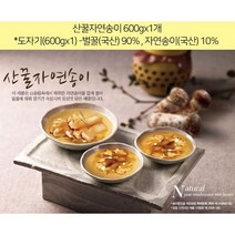 명품 자연산 송이버섯 꿀 특품 1+1 도자기 프리미엄 부모님 어르신 명절 선물 보자기포장, 400g