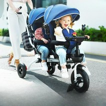 어린이 쌍둥이 자전거 2인용 세발자전거, R