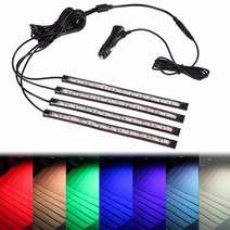 브릴리언트라이팅360 RGBLED 자동차무드등 풋등 튜닝 실내등 자동차LED바 단색, 1개, 선택1.단색무드등-블루-2바(무드등2개)