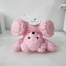 브라이튼미 핑크 쿵했곰 뽀글곰 테디 베어 향기 캔들 천연 향초, 무향, 추가하지않음