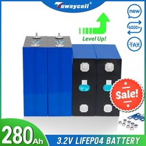 자동차 교체 대용량 2023 충전식 배터리 DIY 태양광 시스템 Lifepo4 셀 6000 사이클 등급 A 12V 24V 48V EU 미국 면세 280Ah 3.2, CHINA_4PCS-280K-NEW