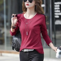 HEYU 여성 봄 여름 가을 긴 소매 캐주얼 루즈핏 라운드넥 맨투맨 티셔츠 6컬러