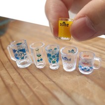 레트로 컵 5종 세트 인테리어 소품 장식 미니어쳐 미니어처, 2번 레트로 컵 5종 세트 파랑