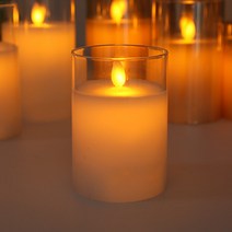 무드등 건전지 양 초 LED 캔들 12.5cm 투명 캔들무드등 LED촛불 LED양초 이벤트촛불 이벤트초 꺼지지않는촛불 전기양, 화이트