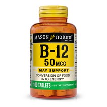 메이슨내츄럴스 B-12 50mcg 타블렛 글루텐 프리 무설탕, 100개입, 1개, 100정