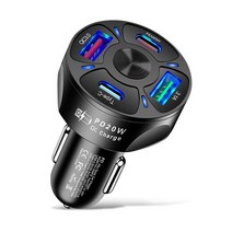 전기차완속충전기 급속 휴대용 전기트럭 Olaf 듀얼 USB C 차량용 고속 아이폰 삼성 샤오미 전화 충전기 PD, 1.Round 2U 2PD BLACK, 1.Round 2U 2PD BLACK