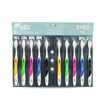 TORIMALL 웰스 칫솔 10개입 미세모/초극세사모 고무 혀클리너 택1, 탄력모10개입+초극세사모10개입