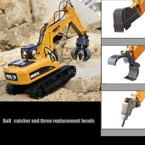 RC HUINA 트럭 1/14 16CH 굴삭기 3 IN 1 우드 볼 그래버 크롤러 드릴링 카 엔지니어링 장난감 소년 크리스마스 선물, [01] 3 IN 1