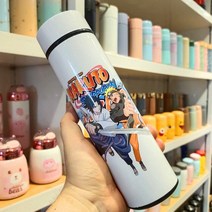 500ml 일본 만화 프린트 보온병 물병 스테인레스 스틸 텀블러 보온 머그 진공 절연 컵 음료 용기, [06] Naruto Sasuke Y01