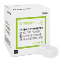 티슈의정석 무형광 무표백 업소용 대용량 뽑아쓰는 테이블 냅킨 60 80 100밴드, 60밴드