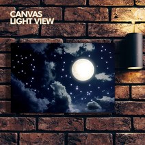 LED액자 캔뷰 - 구름위의달 / 인테리어 조명 캔버스 액자